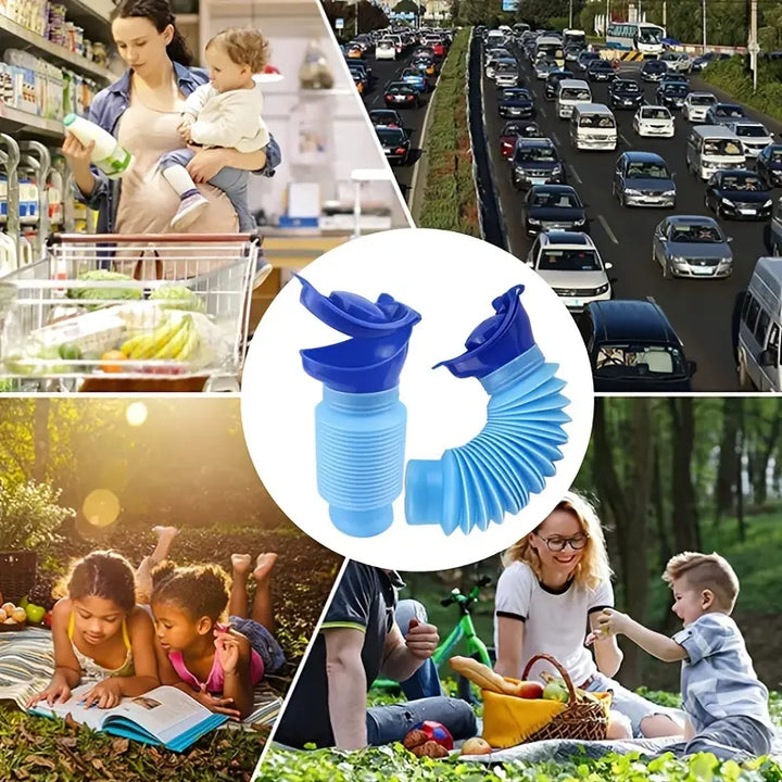 MobilPee Unisex Reiseurinal, faltbar & wiederverwendbar. Perfekt für lange Autofahrten, Camping & Notfälle auf Reisen.