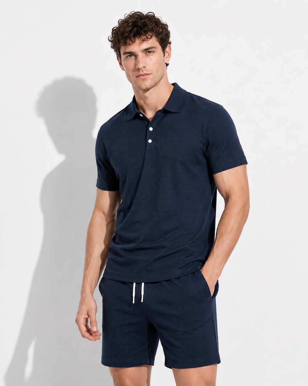 Stilvolles Herren Sommer Set: Bequemes Polohemd & Shorts. Perfekt für Freizeit & Reise, sportlich elegant.