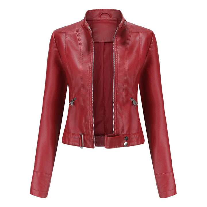 Stilvolle Damenjacke aus Leder, Marlene-Schnitt, kombiniert Eleganz und Komfort.