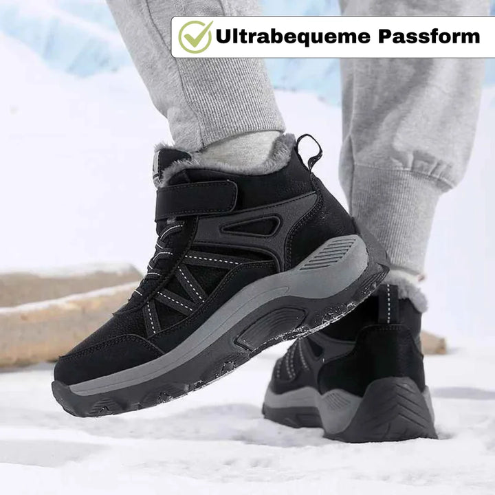 Bequeme Damen Winterstiefel mit praktischem Klettverschluss für einfaches An- und Ausziehen.