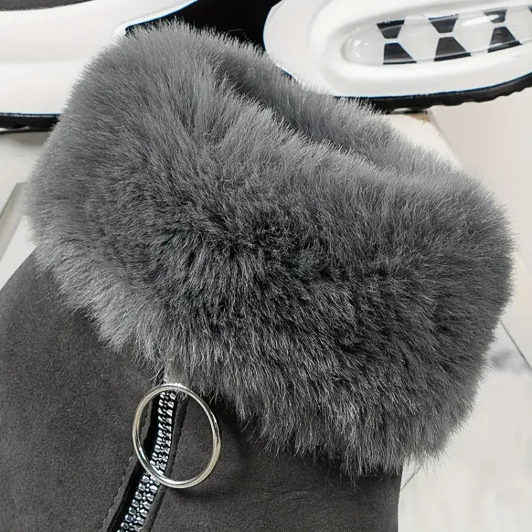 Ultraleichte Damen-Winterstiefel, schwarz, mit gedämpfter Sohle für ermüdungsfreies Gehen im Alltag.