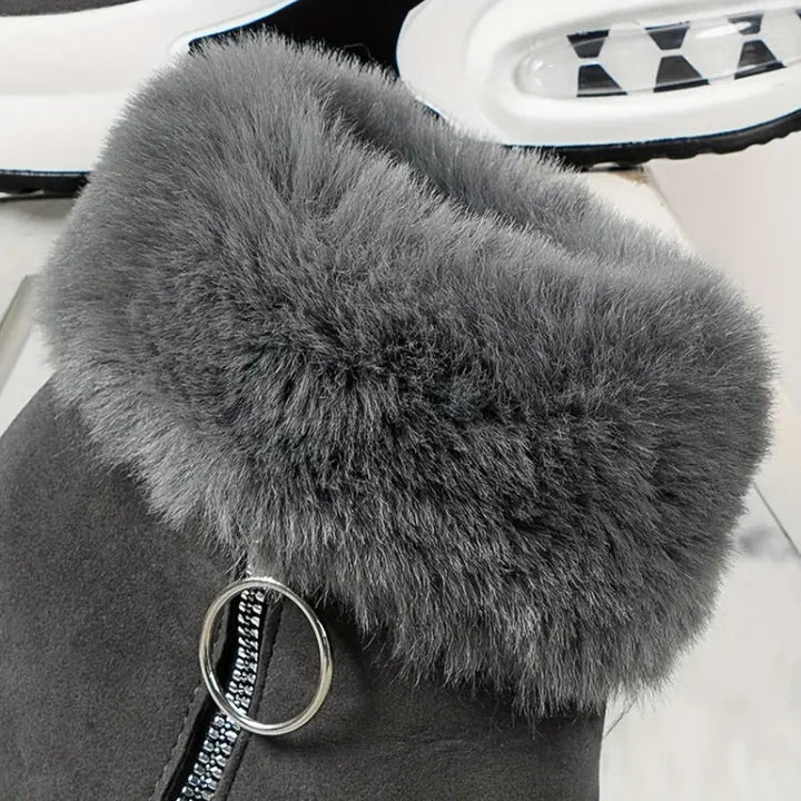 Ultraleichte Damen-Winterstiefel, schwarz, mit gedämpfter Sohle für ermüdungsfreies Gehen im Alltag.