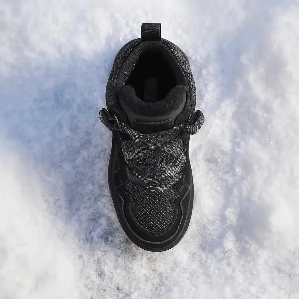 Robuste Damen Winterschuhe mit dicker Profilsohle und warmer Fütterung; ideal für Schnee und Eis.