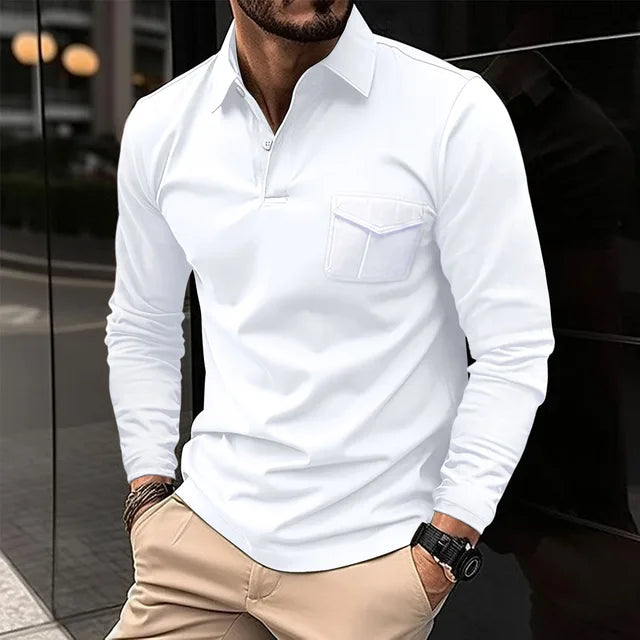 Elegantes Herren Langarm Business-Hemd für formelle Anlässe & Büro. Klassisches Design, hochwertige Herrenmode.