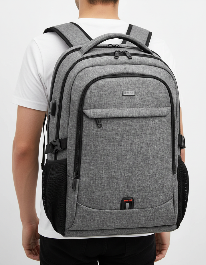 Innenansicht: Fach für Kosmetika & persönliche Utensilien im wasserdichten Unisex Laptop-Rucksack.