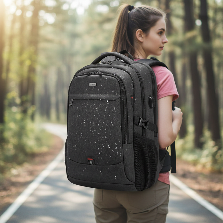 Unisex Laptop-Rucksack wasserdicht, mit USB-Anschluss für Pendler, Büro & Schule, sicher & organisiert.