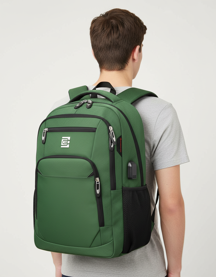 Stilvoller SmartBack Rucksack, wasserdicht, mit USB-Anschluss, Laptop-Fach und vielen Organisationsmöglichkeiten.
