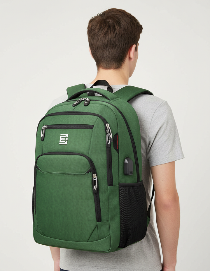 Stilvoller SmartBack Rucksack, wasserdicht, mit USB-Anschluss, Laptop-Fach und vielen Organisationsmöglichkeiten.