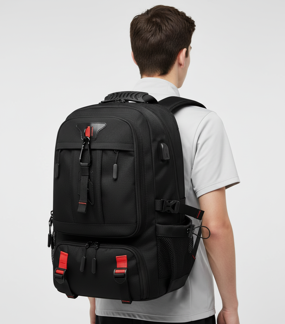 Wasserdichter Laptop-Rucksack TravelMax für Pendler, Arbeit & Uni. Sicheres Notebook-Fach, gut organisiert.