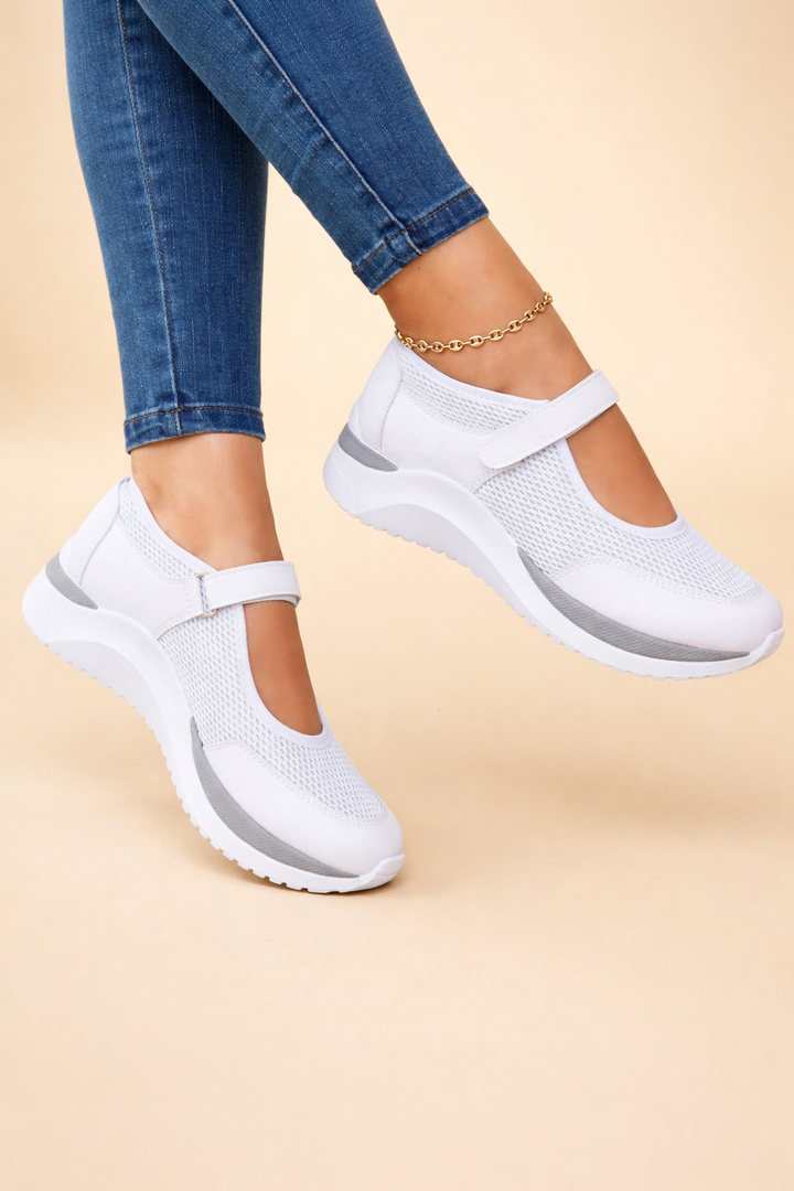 Bequemer, atmungsaktiver Damen Mary Jane Sneaker für den Alltag, federleicht und rutschfest.