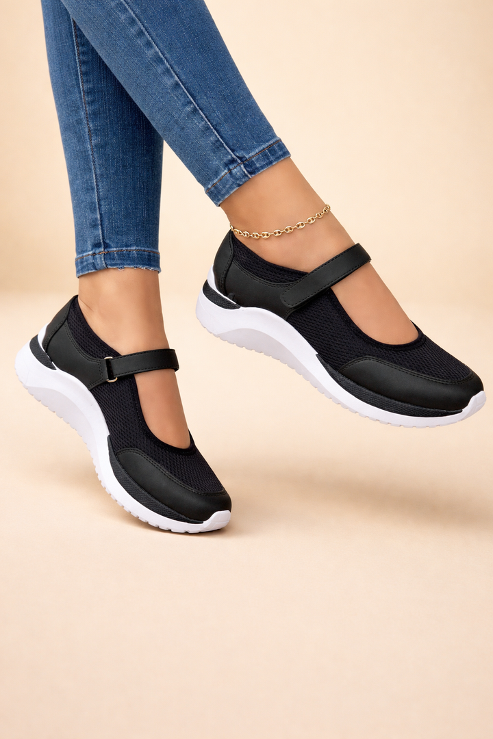 Sportlich eleganter Damen Mary Jane Freizeitschuh, atmungsaktiv & bequem für Sommer und Alltag.
