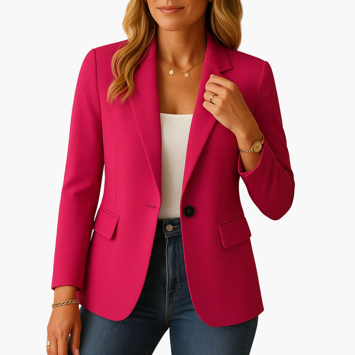 Hochwertiger Damen Business Blazer mit feiner Textur und modernem Schnitt, perfekt für elegante Büro-Looks.