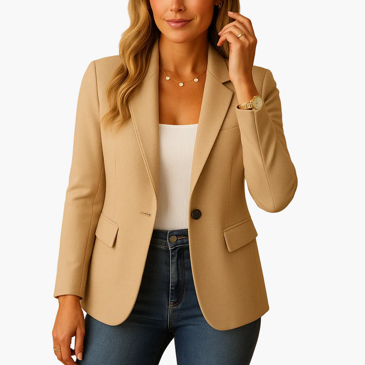 Vielseitiger Damen Blazer, kombiniert für einen Business-Look. Eleganter & moderner Schnitt, ideal für Büro & Freizeit.