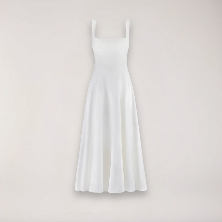 Damen Midikleid ärmellos mit V-Ausschnitt und Taillierung, elegant für den besonderen Abend.