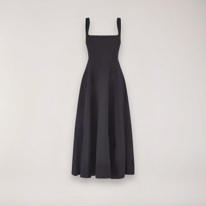 Lässiges elegantes Damen Midikleid mit V-Ausschnitt, ärmellos, für einen schicken Alltagslook.