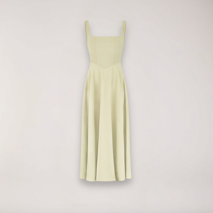 Modernes ärmelloses Damen Midikleid mit V-Ausschnitt, tailliert, komfortabel und stilvoll.