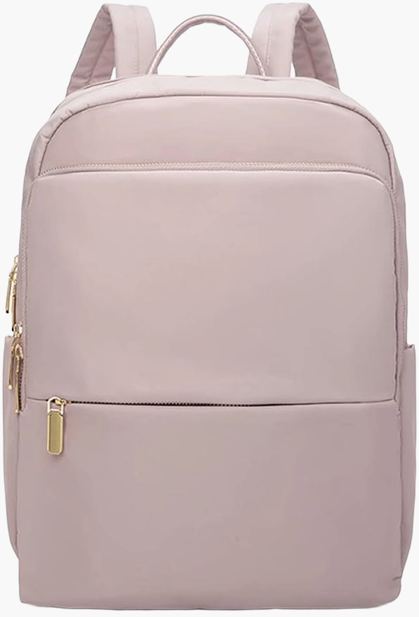 Praktischer Reiserucksack für Damen in Grau. Elegant, geräumig, mit Notebookfach.
