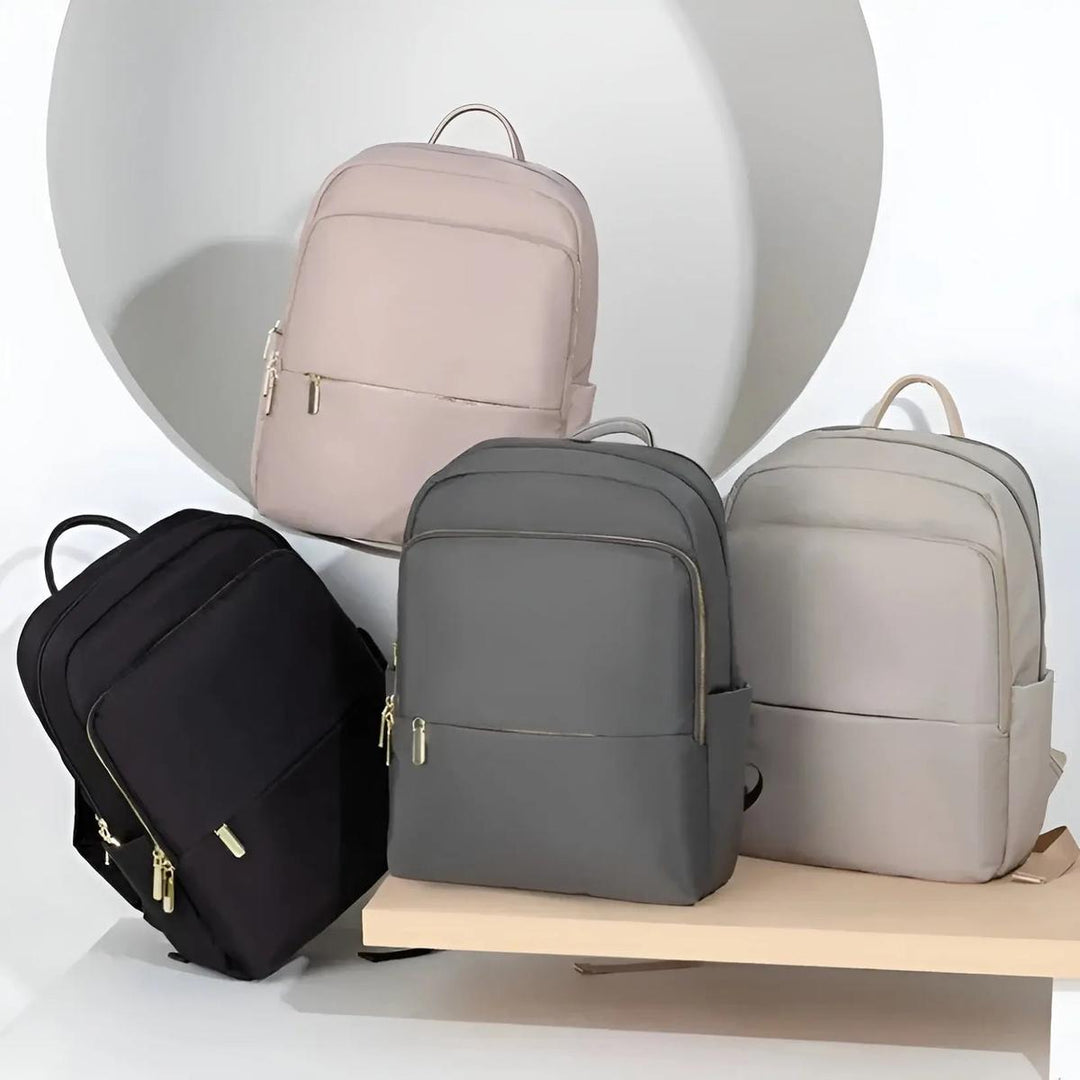 Moderner City-Damenrucksack in Schwarz. Schickes Design, vielseitig, mit Laptopfach.