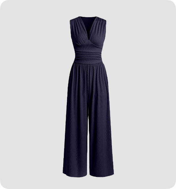 Komfortabler ärmelloser Damen-Einteiler, tailliert geschnitten, ideal für sommerliche Mode und lässige Outfits.