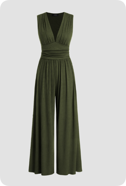 Stilvoller Damen-Jumpsuit ärmellos, tailliert, elegant & komfortabel für Sommer und Freizeit-Outfit.