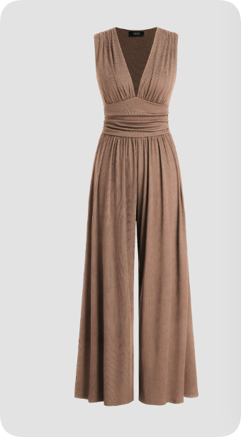 Modischer Damen-Jumpsuit ärmellos und tailliert, sehr komfortabel, ein eleganter Einteiler für den Sommer.