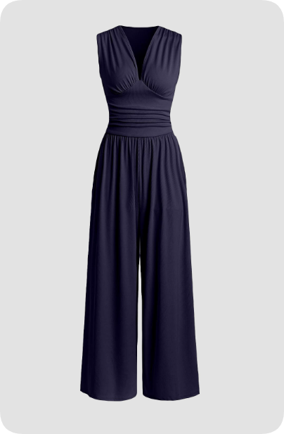 Ärmelloser Damen-Jumpsuit, tailliert, elegant & komfortabel. Ein stilvoller Einteiler für Sommer-Mode.