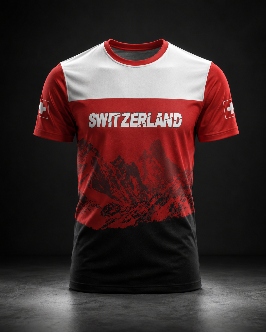 Herren Schweizer Fußball Nationaltrikot, rotes Sportshirt für Fans, atmungsaktive Sportbekleidung, Unisex-Design.