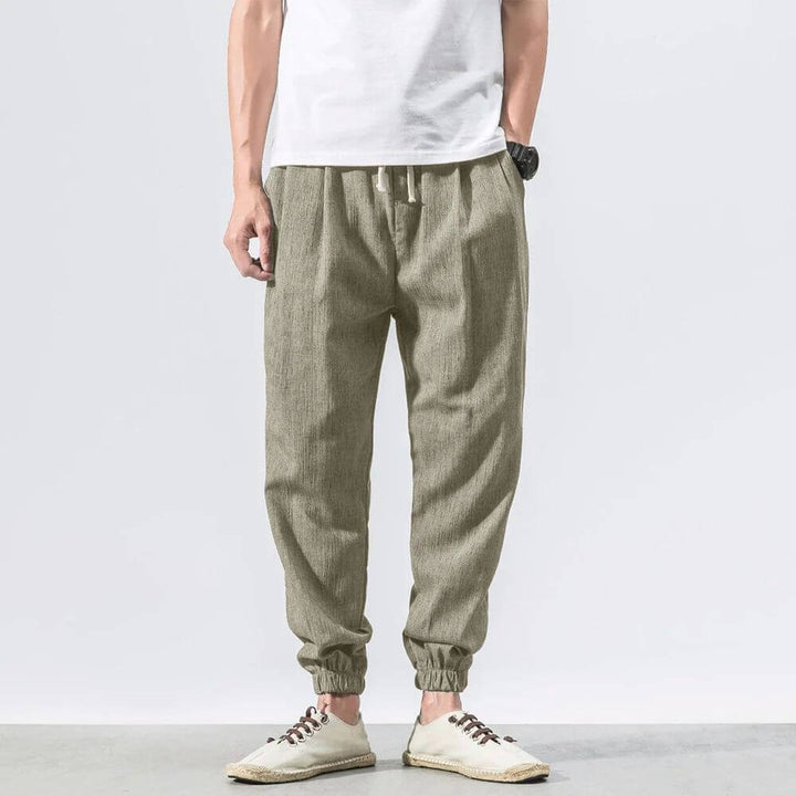 Stilvoller Jogger für Herren, leichte Ganzjahreshose, sehr komfortabel.