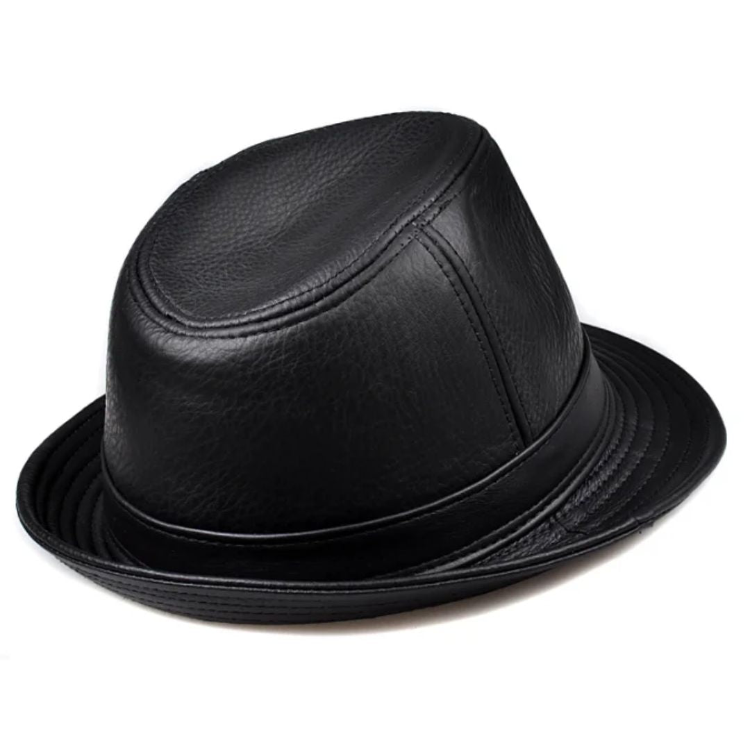 Schwarzer Herren Jazz Fedora Hut, elegantes und stilvolles Accessoire für Herrenmode.