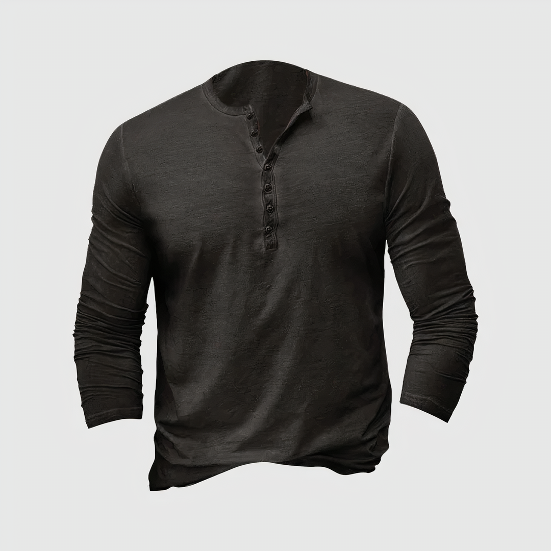 Vielseitiges Herren Langarmshirt in Grau, bequemes Oberteil für Freizeit, Arbeit und Wintertage.