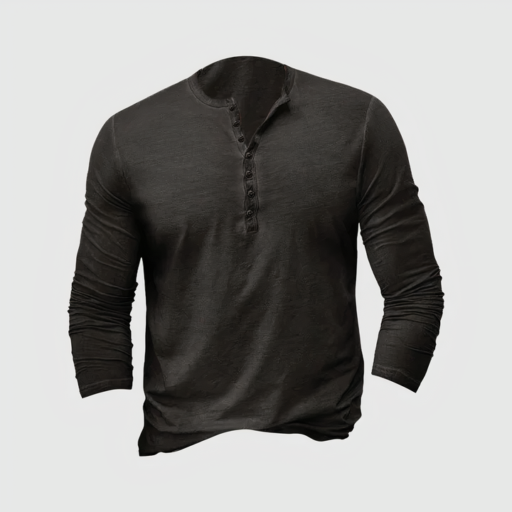 Vielseitiges Herren Langarmshirt in Grau, bequemes Oberteil für Freizeit, Arbeit und Wintertage.