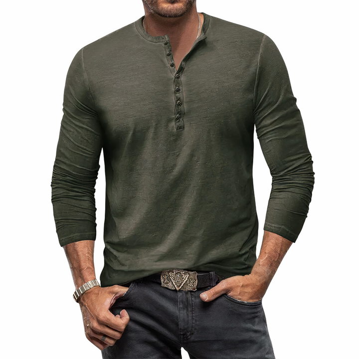 Vielseitiges Herren Langarmshirt für Frühling/Herbst, ideal für Freizeit & Alltag, in Blau, Grün, Grau.