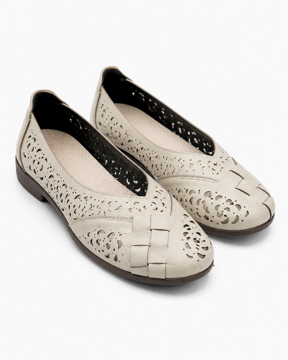 Bequeme Damen Slip-On-Ballerinas, perforiert für maximale Atmungsaktivität & Komfort. Sommerschuhe.