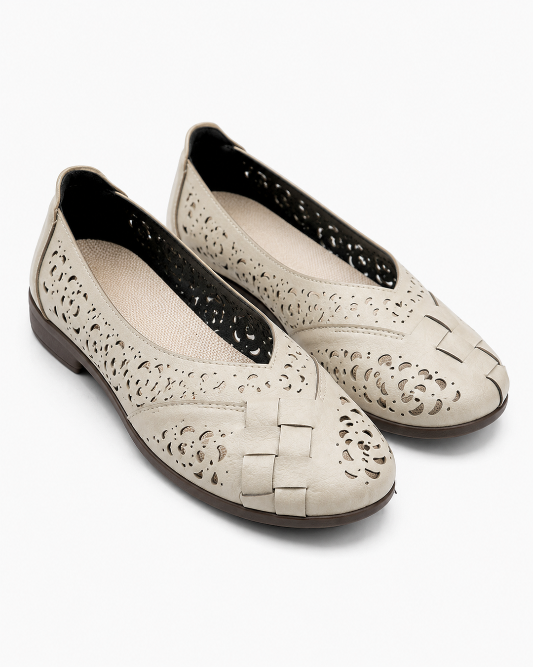 Bequeme Damen Slip-On-Ballerinas, perforiert für maximale Atmungsaktivität & Komfort. Sommerschuhe.