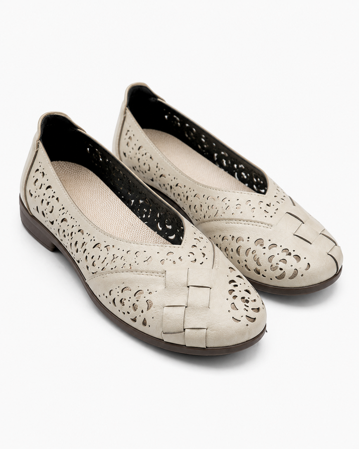 Bequeme Damen Slip-On-Ballerinas, perforiert für maximale Atmungsaktivität & Komfort. Sommerschuhe.