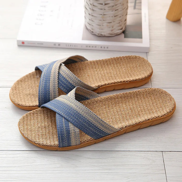 Herren Atlas Slipper aus Leinen, leicht & bequem, ideal als Sommer Pantoffel oder Hauspantoffel für entspannte Tage.
