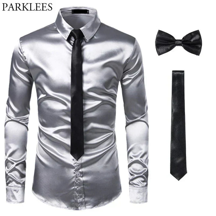 Ganzer Körper: Mann präsentiert elegantes Slim Fit Herrenhemd für Frühling; modern & bequem.