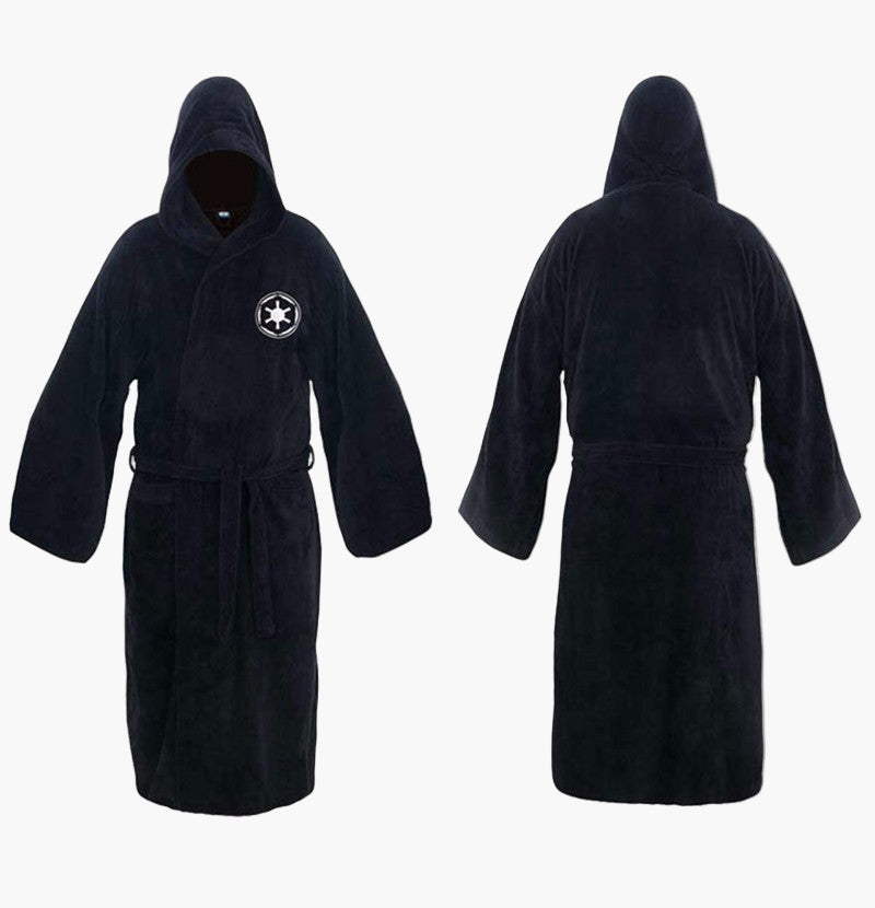 Vielseitiger Herren Bademantel als Jedi/Sith Cosplay Kostüm oder luxuriöser Morgenmantel mit Kapuze.