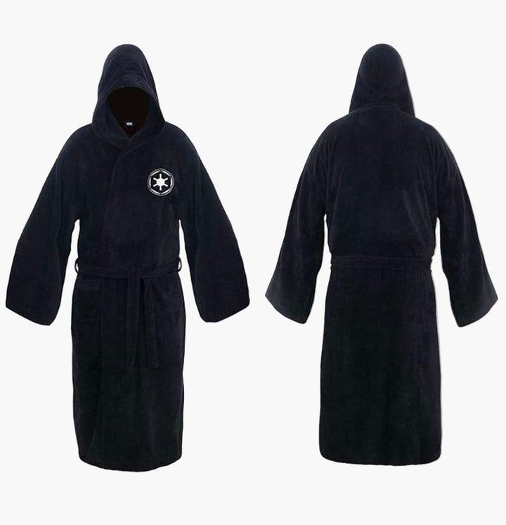 Vielseitiger Herren Bademantel als Jedi/Sith Cosplay Kostüm oder luxuriöser Morgenmantel mit Kapuze.