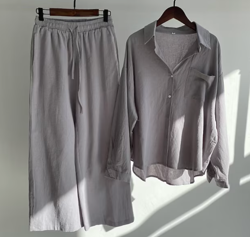 Stilvoller Damen Oversized Zweiteiler Mariella. Das komfortable Sommeroutfit für Modebewusste Frauen.