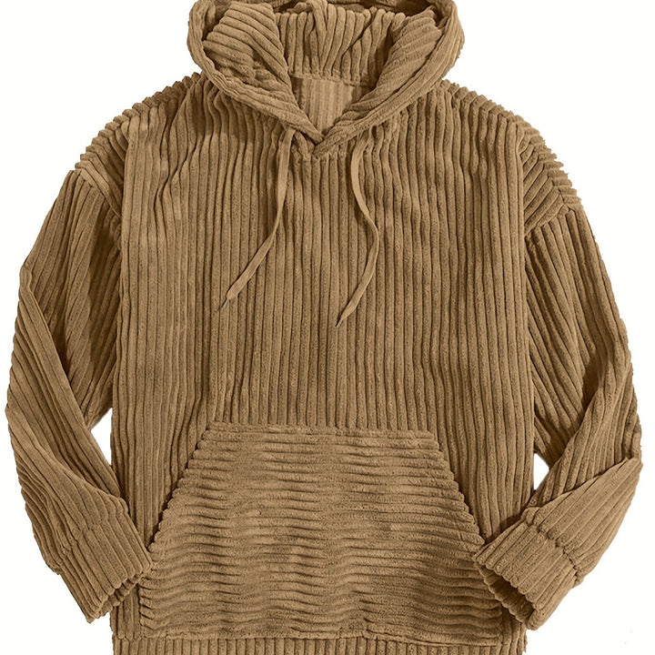 Unisex Kapuzenpullover aus Rippstrick, ideal für Sport oder entspannte Tage; mit Kängurutasche und Kordelzug.