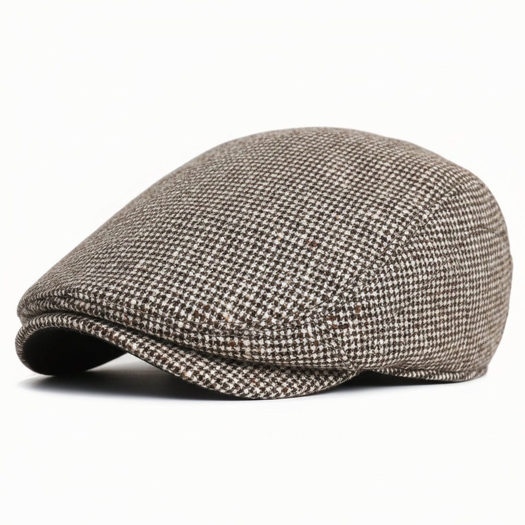 Elegante schwarze Herren Gatsby Kappe, zeitlose Newsboy Mütze für Herbst & Winter. Retro Kopfbedeckung.