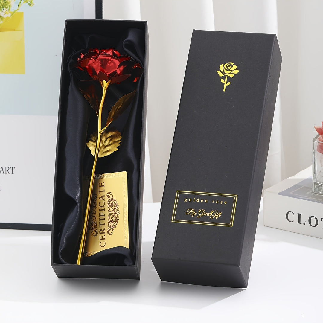 Hochwertiges Luxus-Geschenkset mit ewiger Deko-Kunstrose, ein edles und langlebiges Präsent für Frauen.