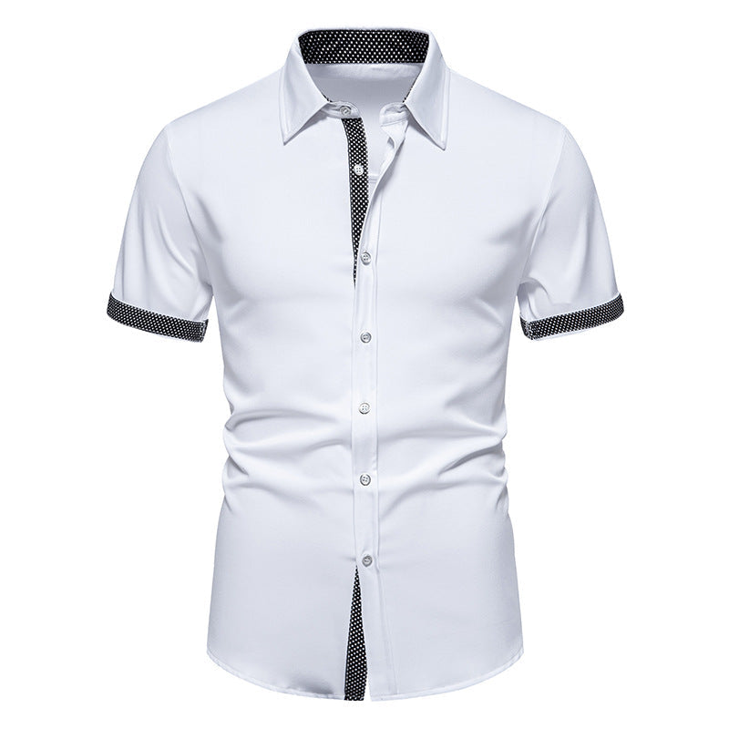 Stylisches Herren Kurzarmhemd mit Polka-Dot Muster und Knopfleiste. Perfektes, atmungsaktives Sommerhemd.