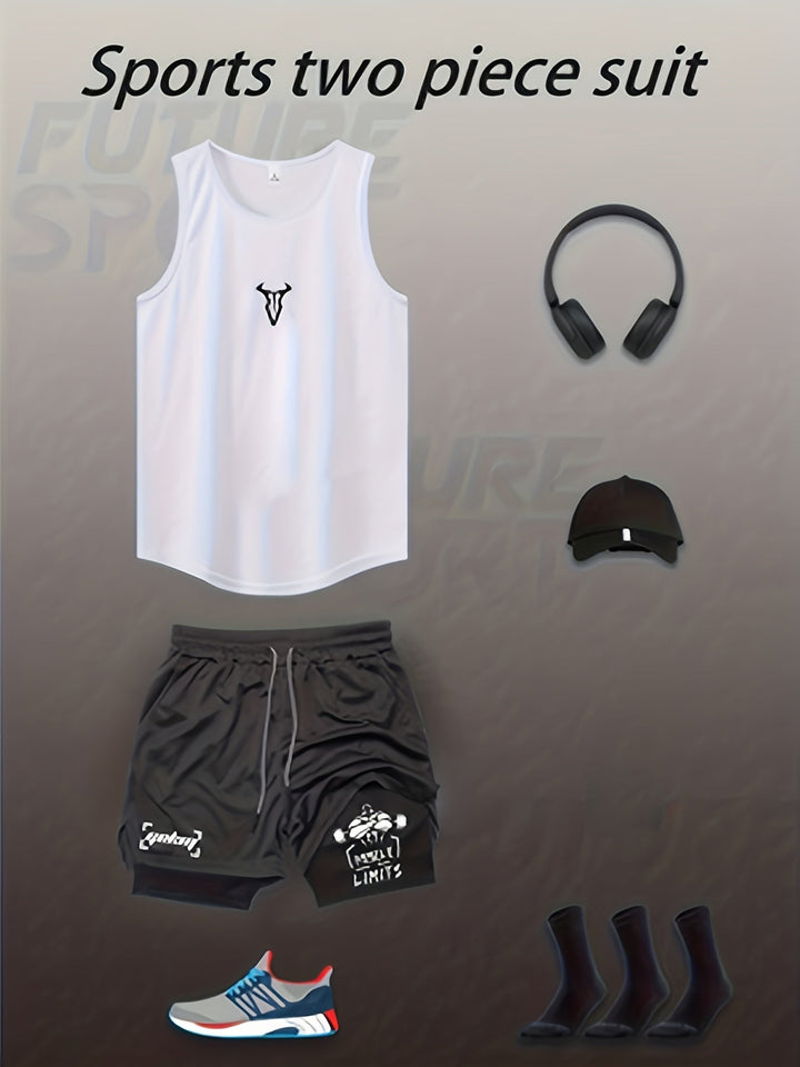 Athletisches Herren Tanktop für Gym & Workout, feuchtigkeitsableitend, moderne Sportbekleidung.