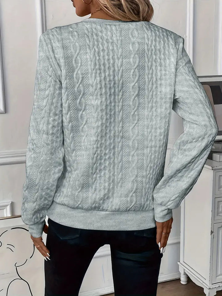 Damen Freizeitpullover: Komfortabler Half-Zip, ideal für entspannte Stunden zu Hause.
