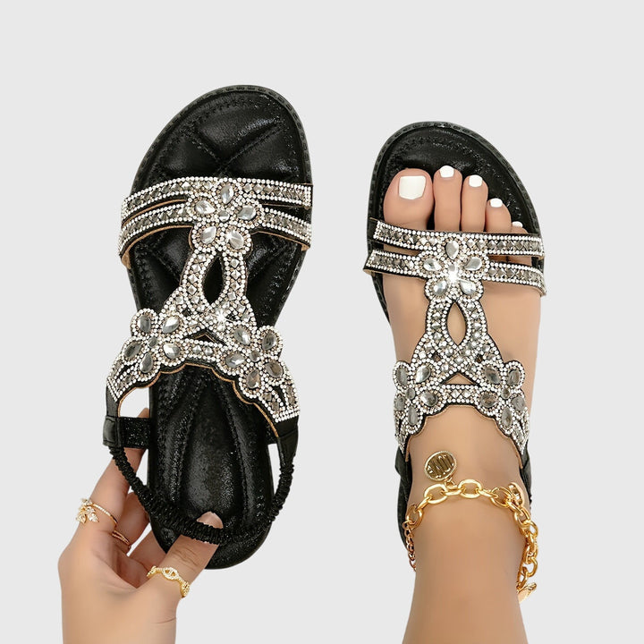 Schicke Flachsandalen für Damen, himmelblau, mit Fersenriemen & Komfort-Sohle.