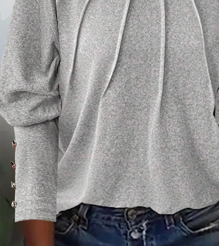 Stylisches graues Langarmshirt für Damen, ein modernes Basic-Oberteil für unzählige Outfits.