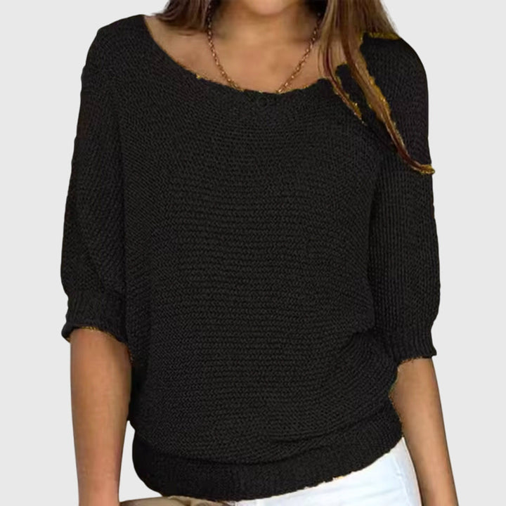 Modischer Damen Langarm-Pullover Sofia, perfekt für elegante Anlässe oder komfortable Herbsttage.