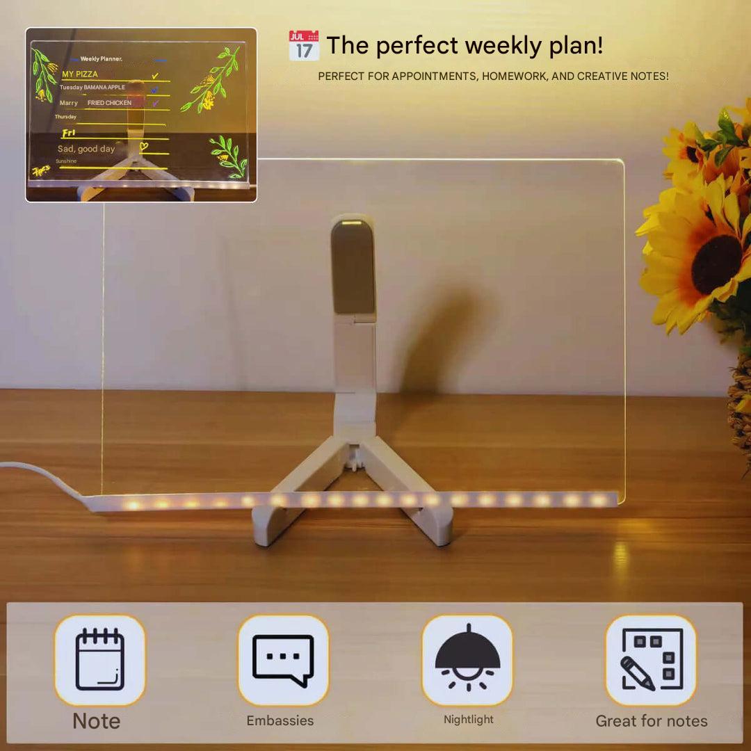 Modernes LuminaPlay Leuchtzeichenbrett; schlankes Design; LED-Zeichenbrett für Kinderzimmer; interaktives Lernspielzeug.